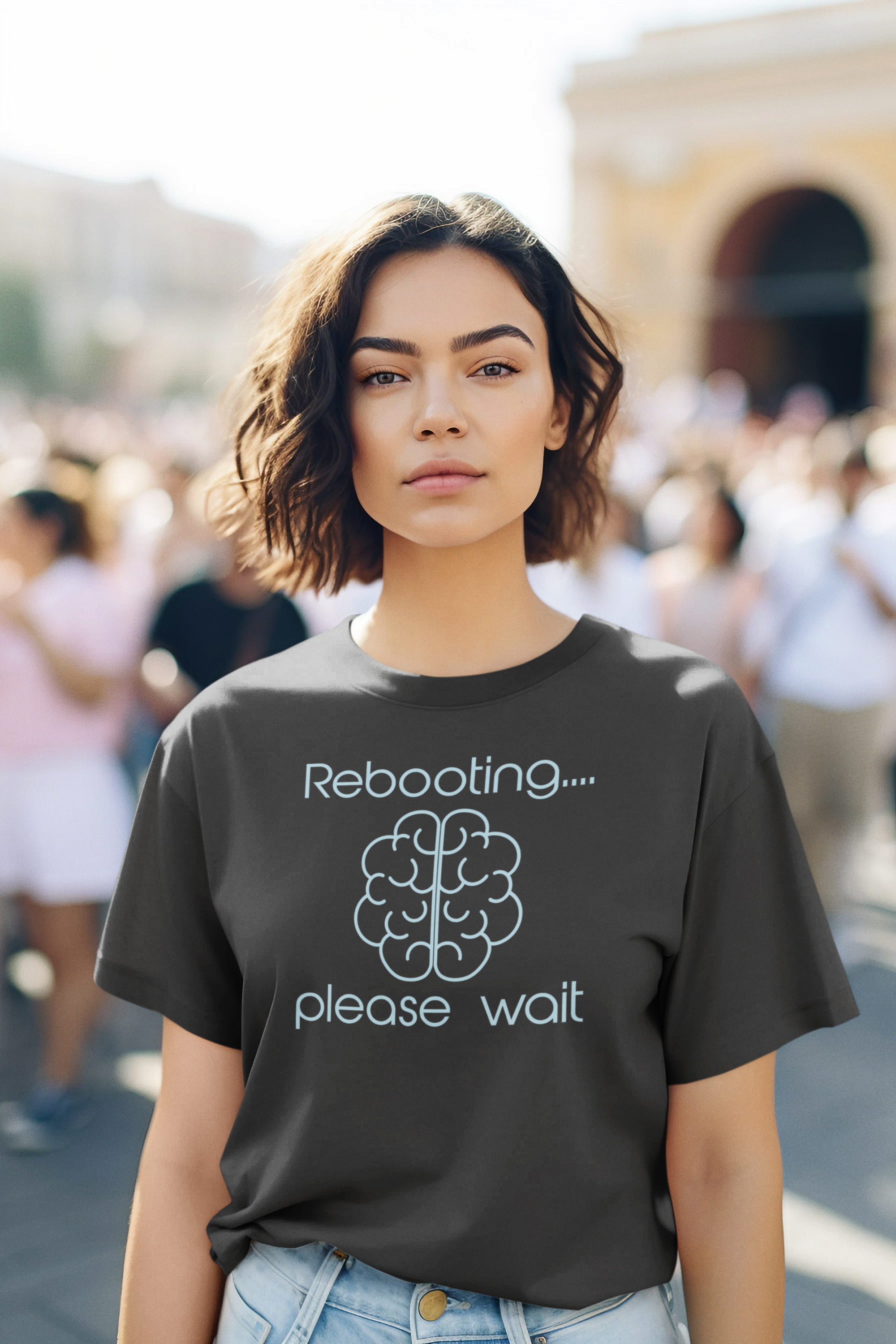 Style yourself with  "Rebooting...Please Wait" Women's Cotton T-Shirts