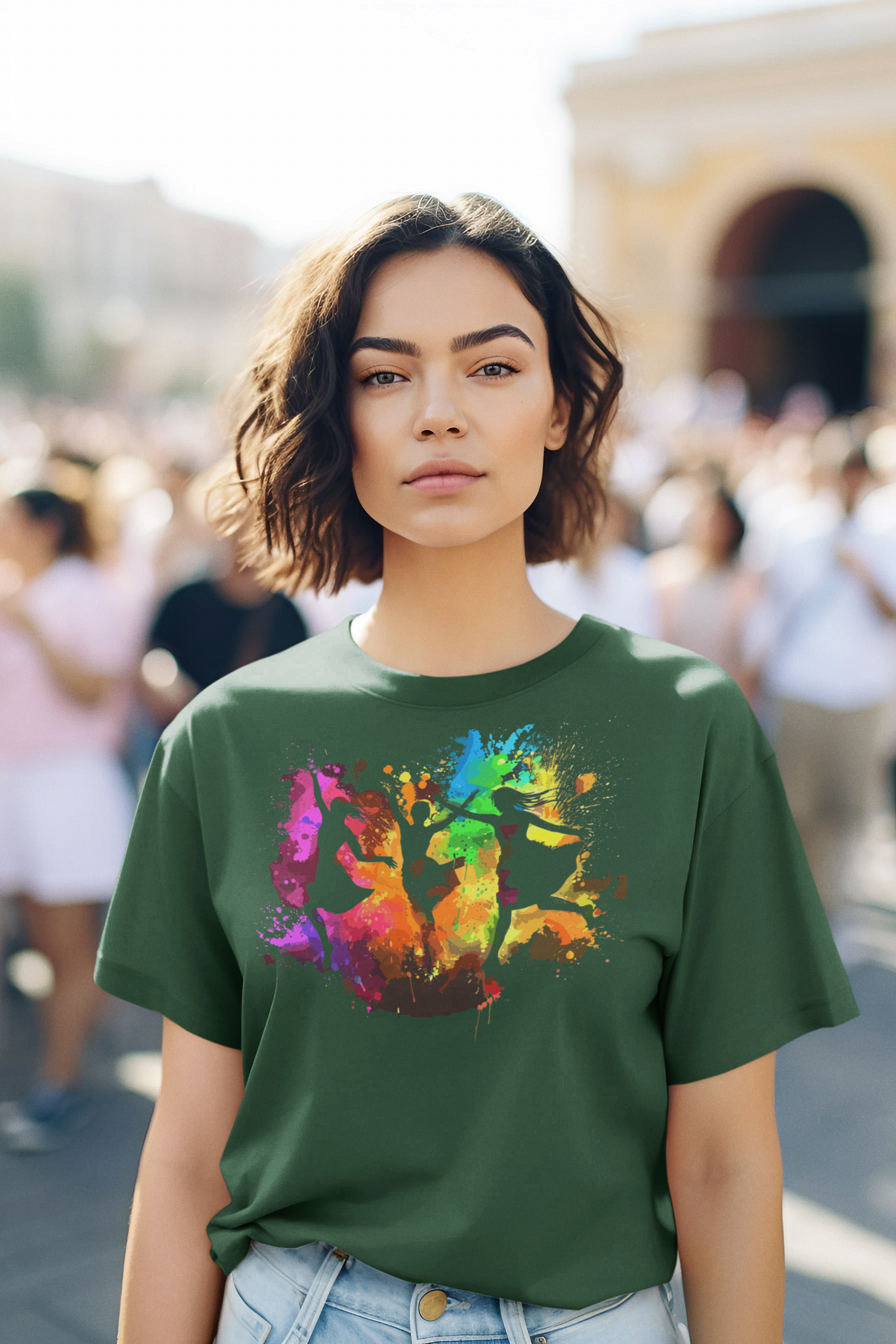 Holi special t shirt for Women with Holi Splash Design