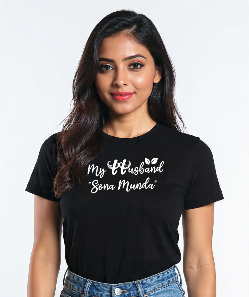 My Husband Sona Munda Women's Cotton T-Shirt - Storeily