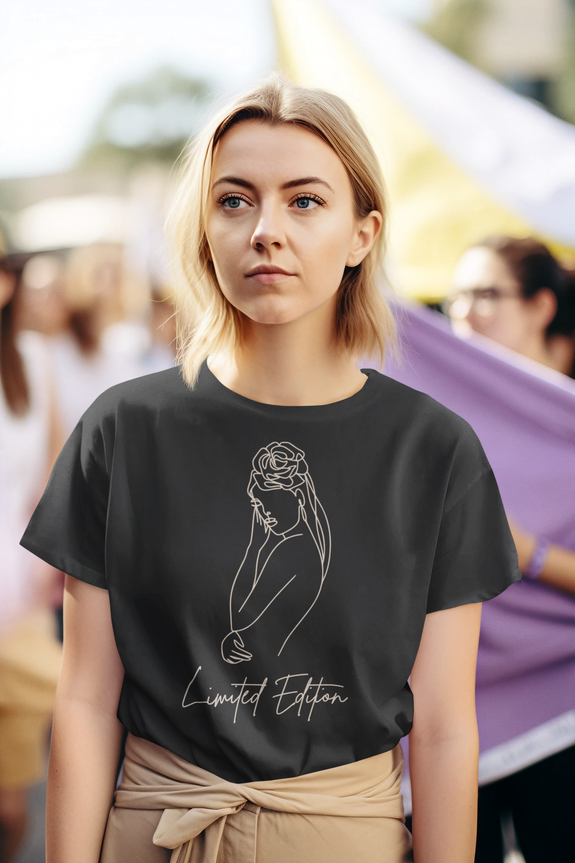 Limited Edition tshirt for women with Bold Woman Outline Design| Storeily