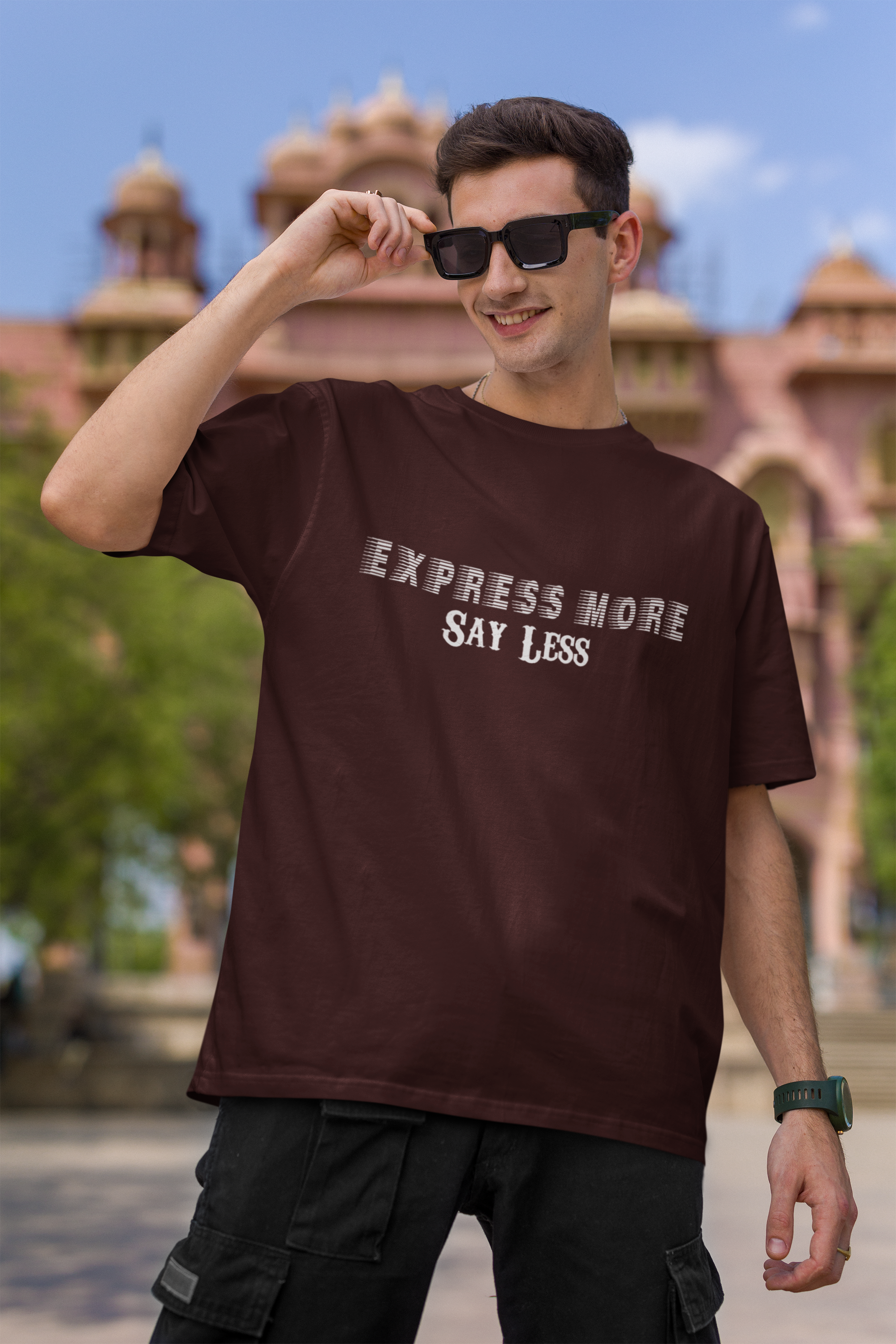 'Express More, Say Less' Men's Cotton Oversized Tee| Storeily