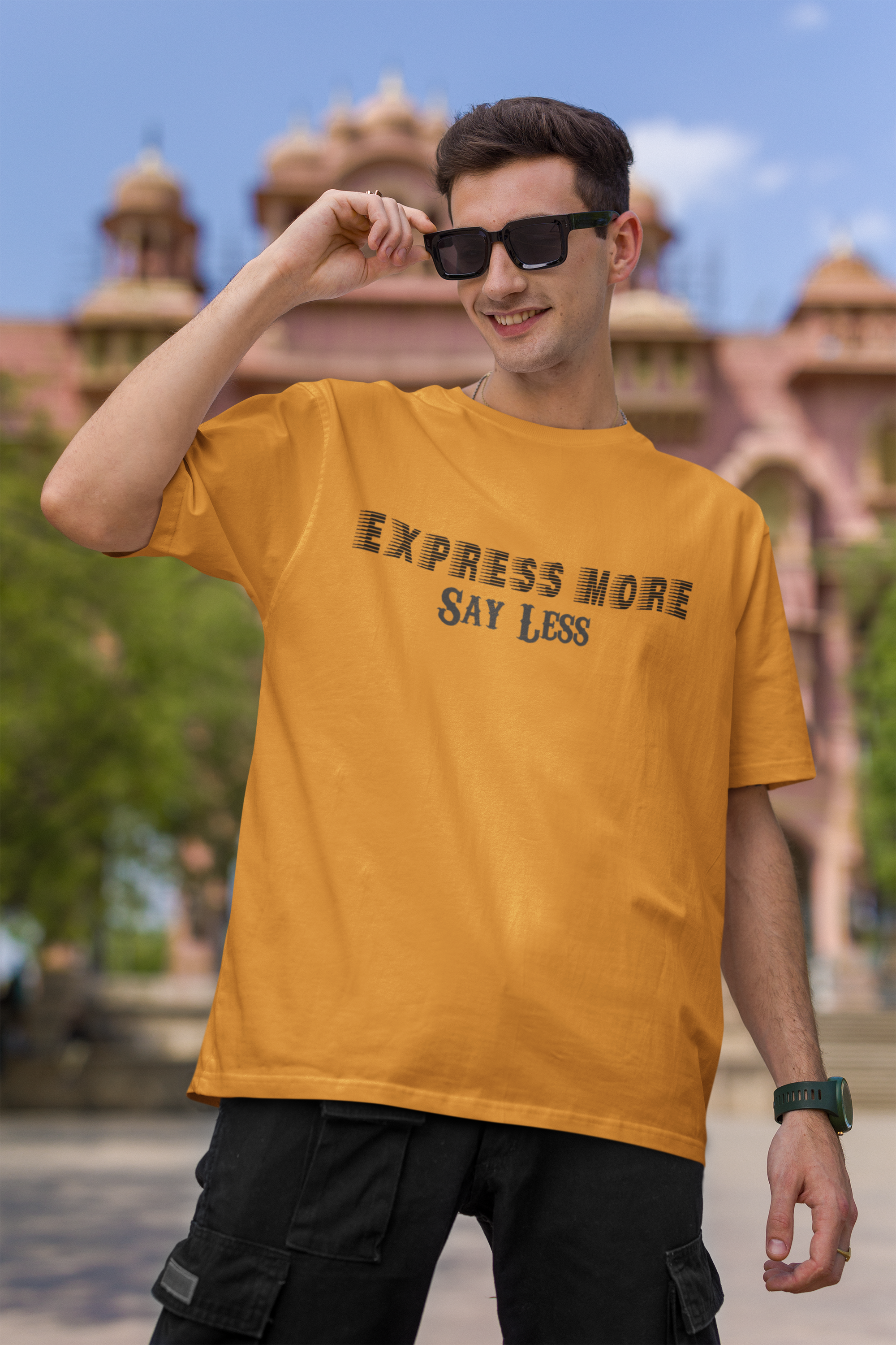 'Express More, Say Less' Men's Cotton Oversized Tee| Storeily