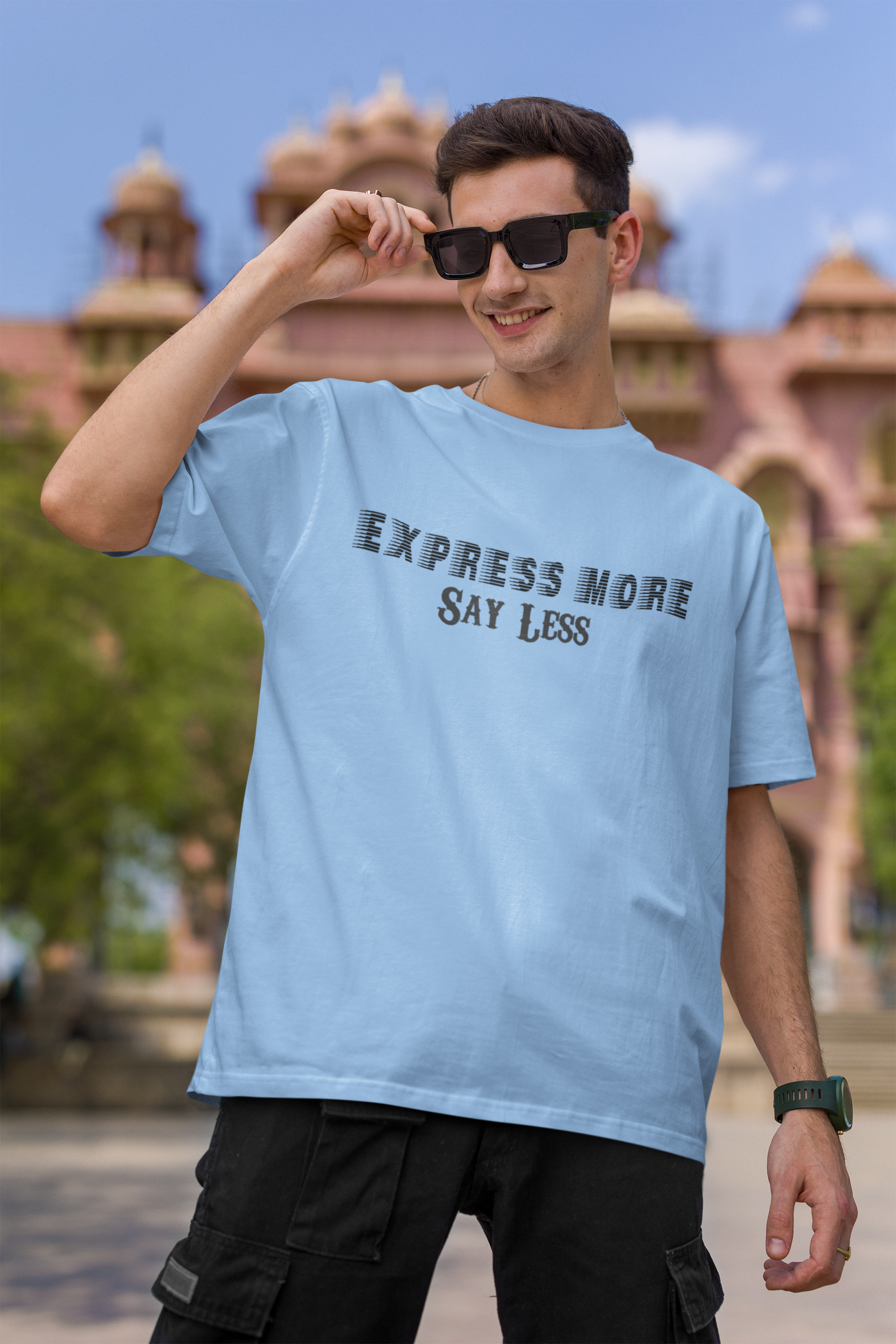 'Express More, Say Less' Men's Cotton Oversized Tee| Storeily