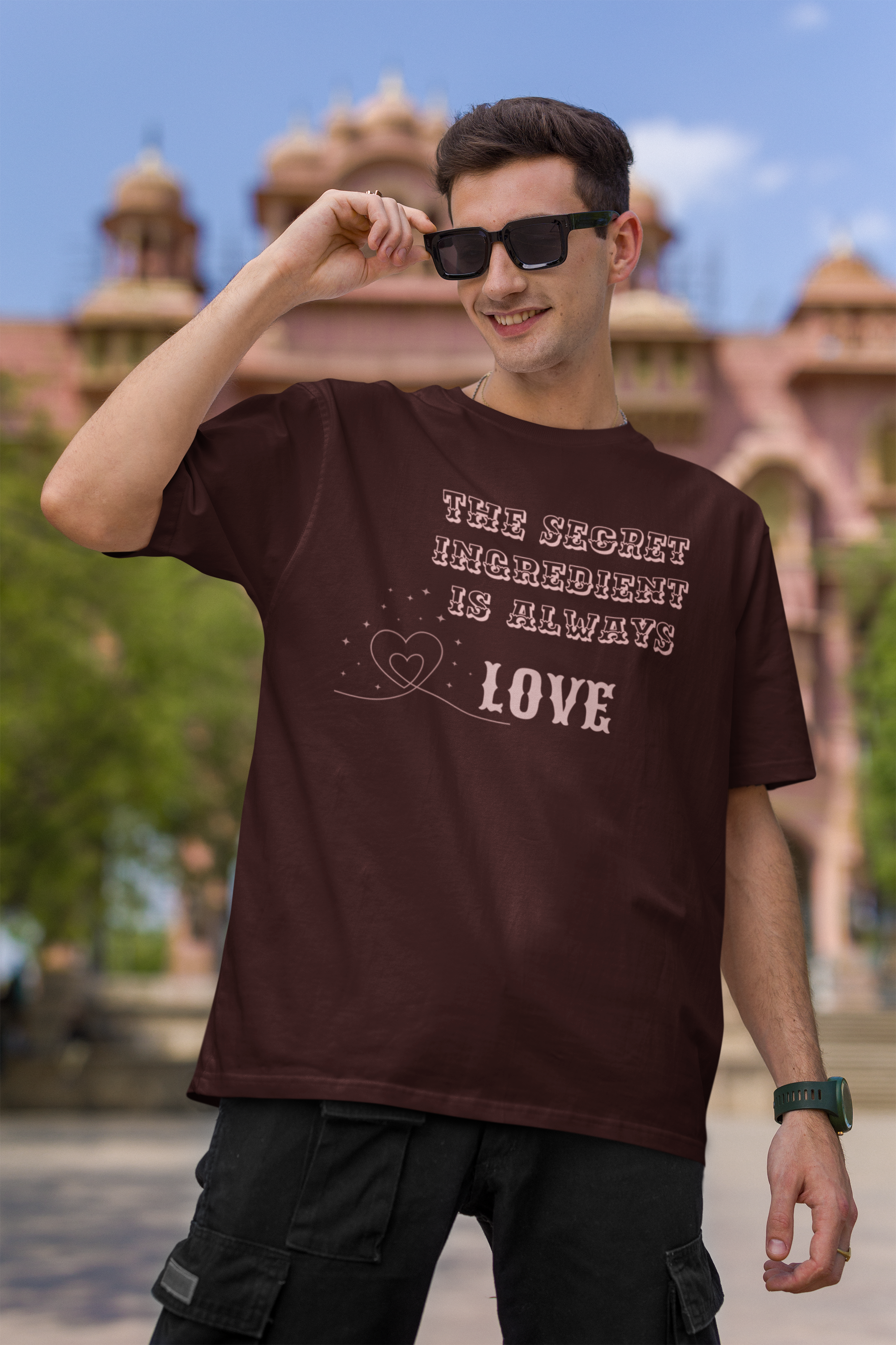 "The Secret Ingredient is Love" Men's Oversized Cotton Tee| Storeily