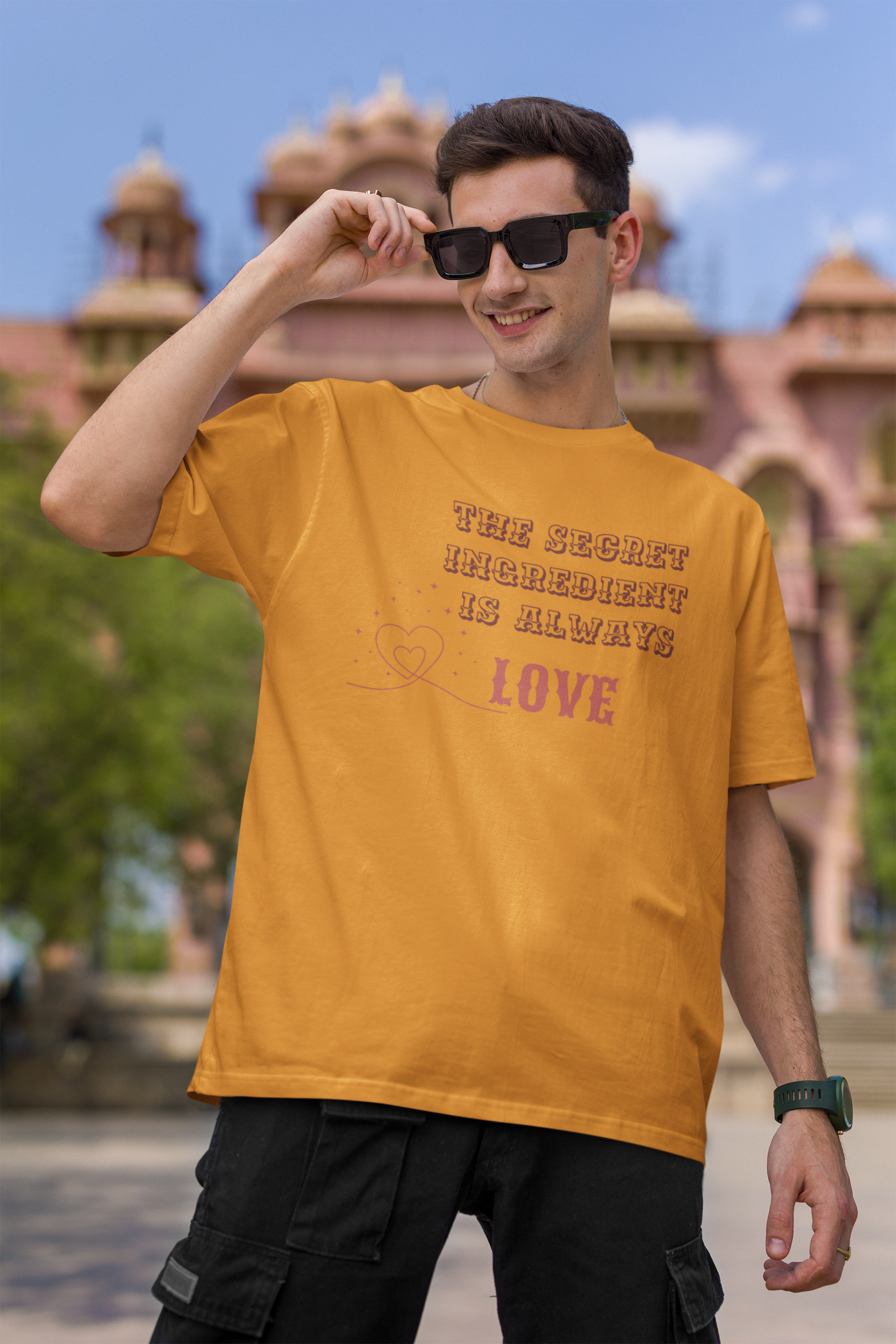 "The Secret Ingredient is Love" Men's Oversized Cotton Tee| Storeily