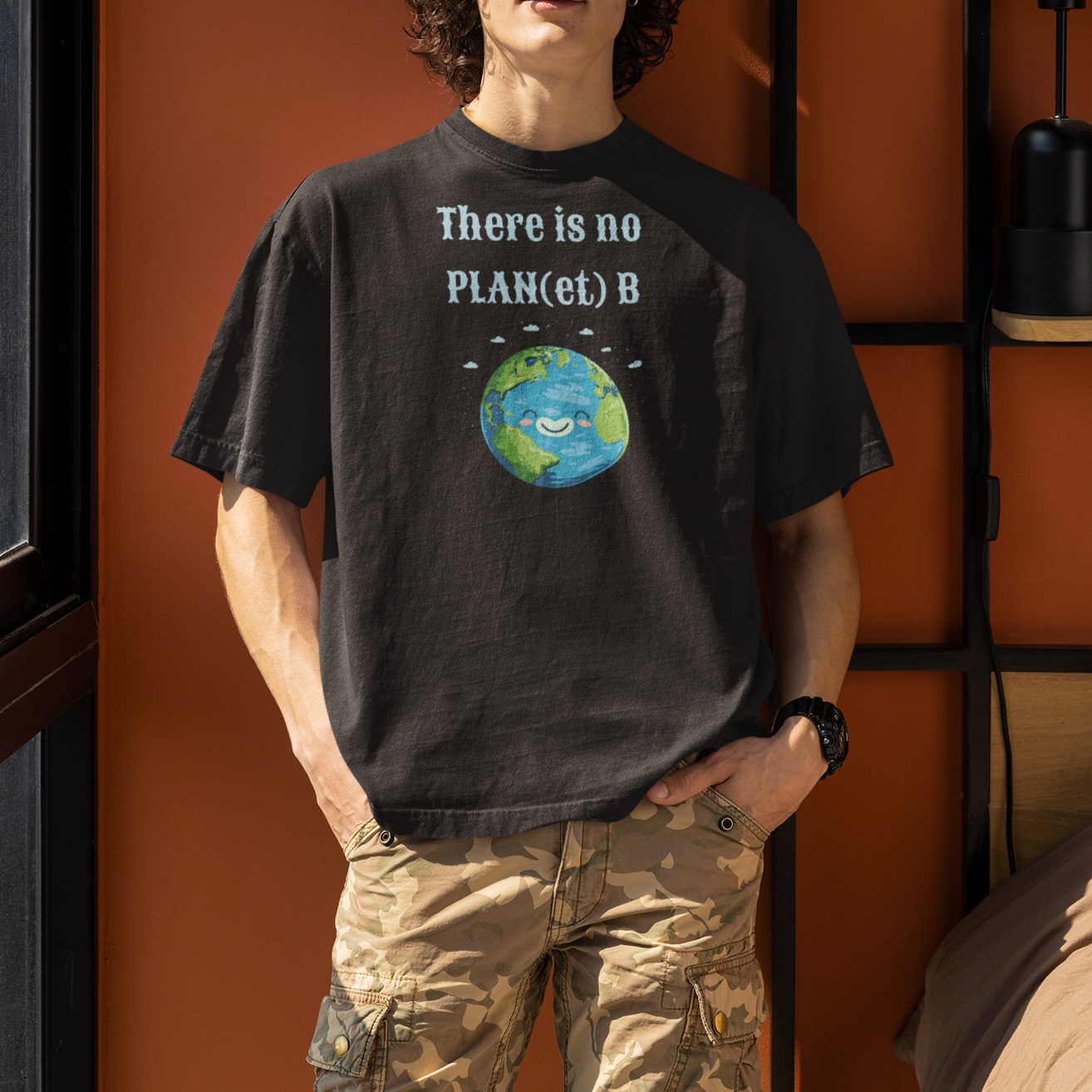 Men's Oversized T-Shirt - "There Is No Planet B" Environment Day Theme T-Shirt
