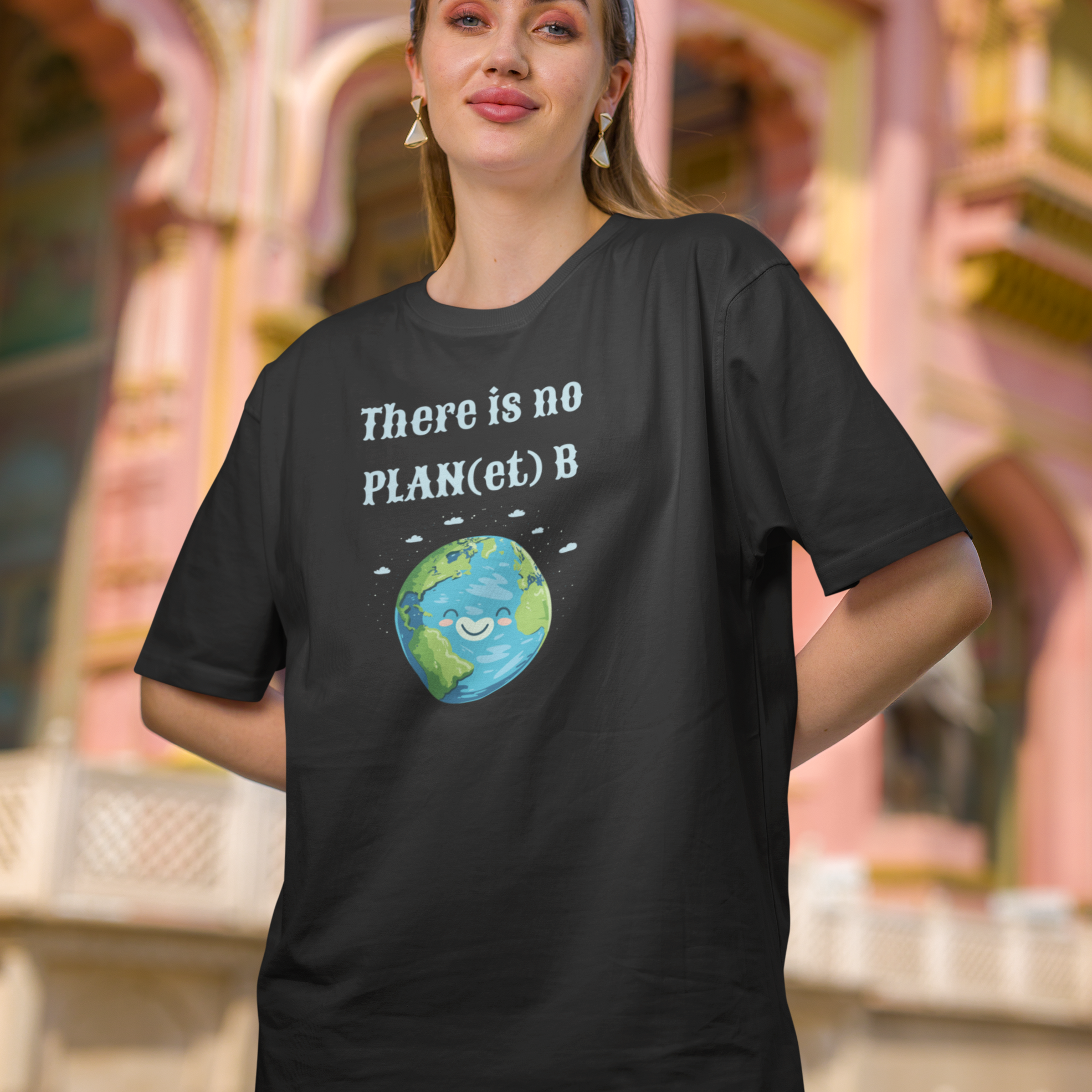 "There Is No Planet B" Environment Day Theme Women's Cotton Oversized T-Shirt