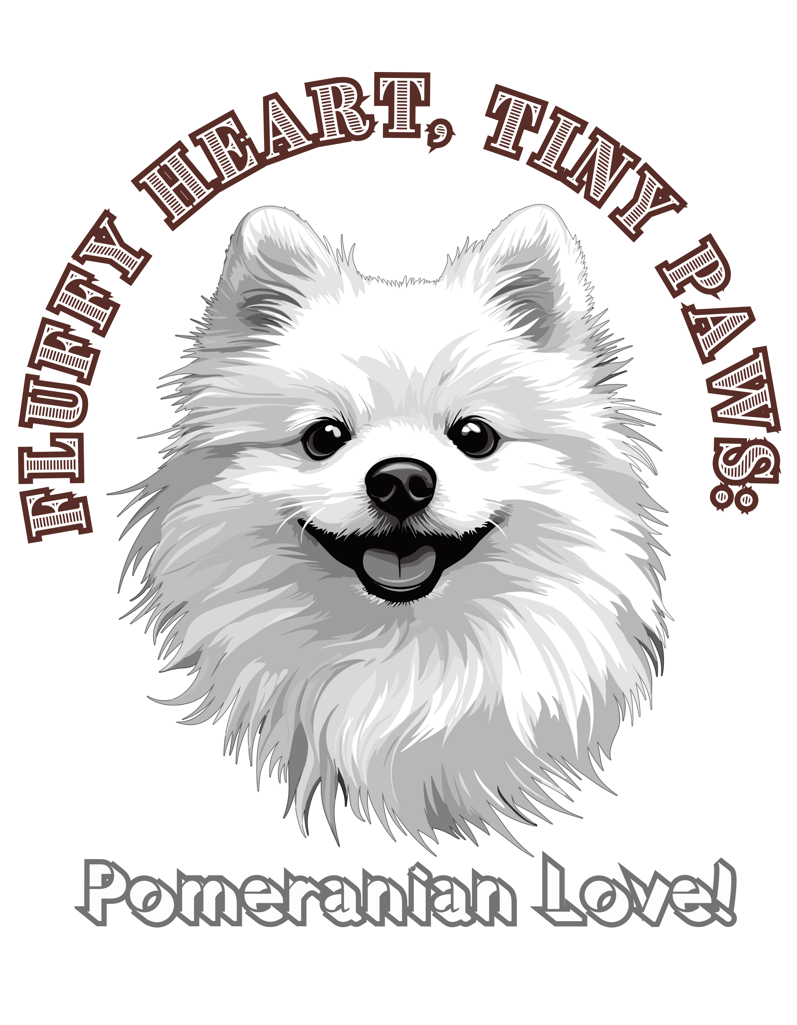 Fluffy Heart, Tiny Paws | Pomeranian Love Oversized Cotton Tee