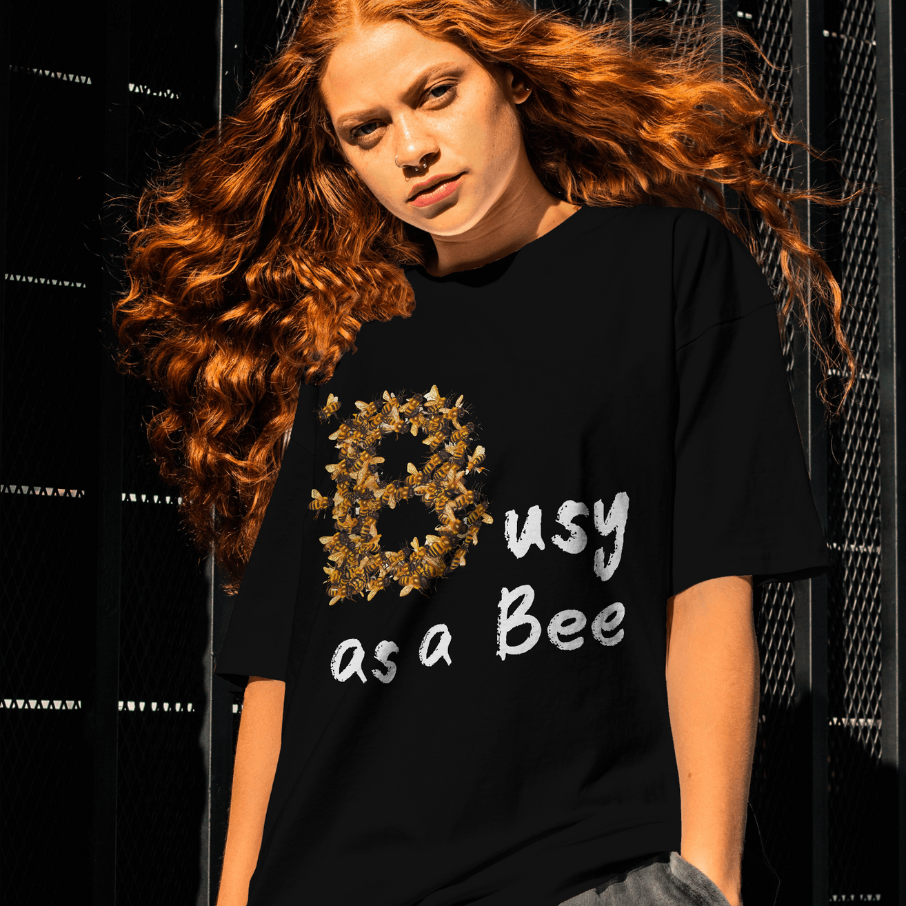 As Buzzy as a BEE Women's Graphic Oversized Cotton T-Shirt -Buzz Master