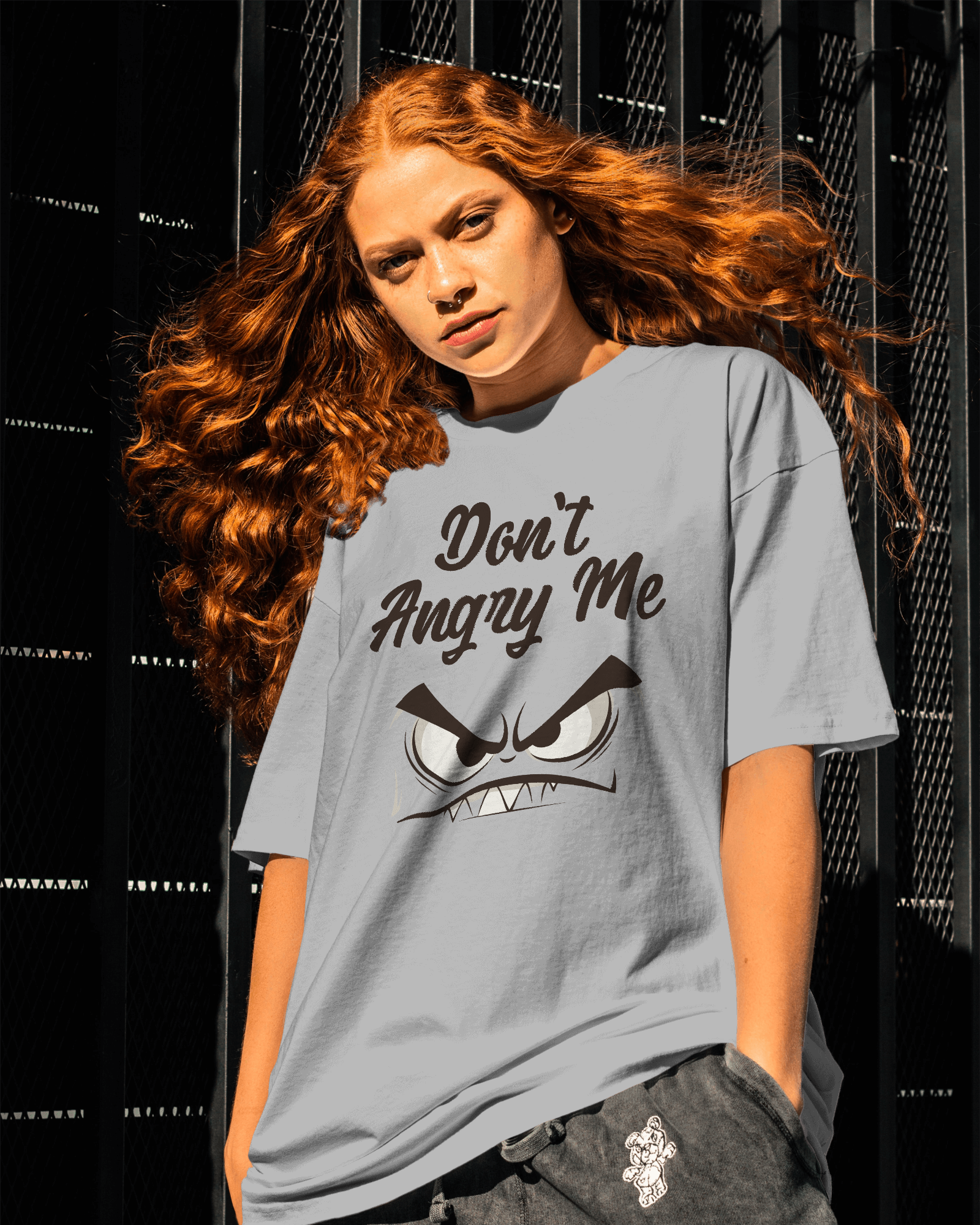 Don't Angry Me" Women's Oversized T-Shirt